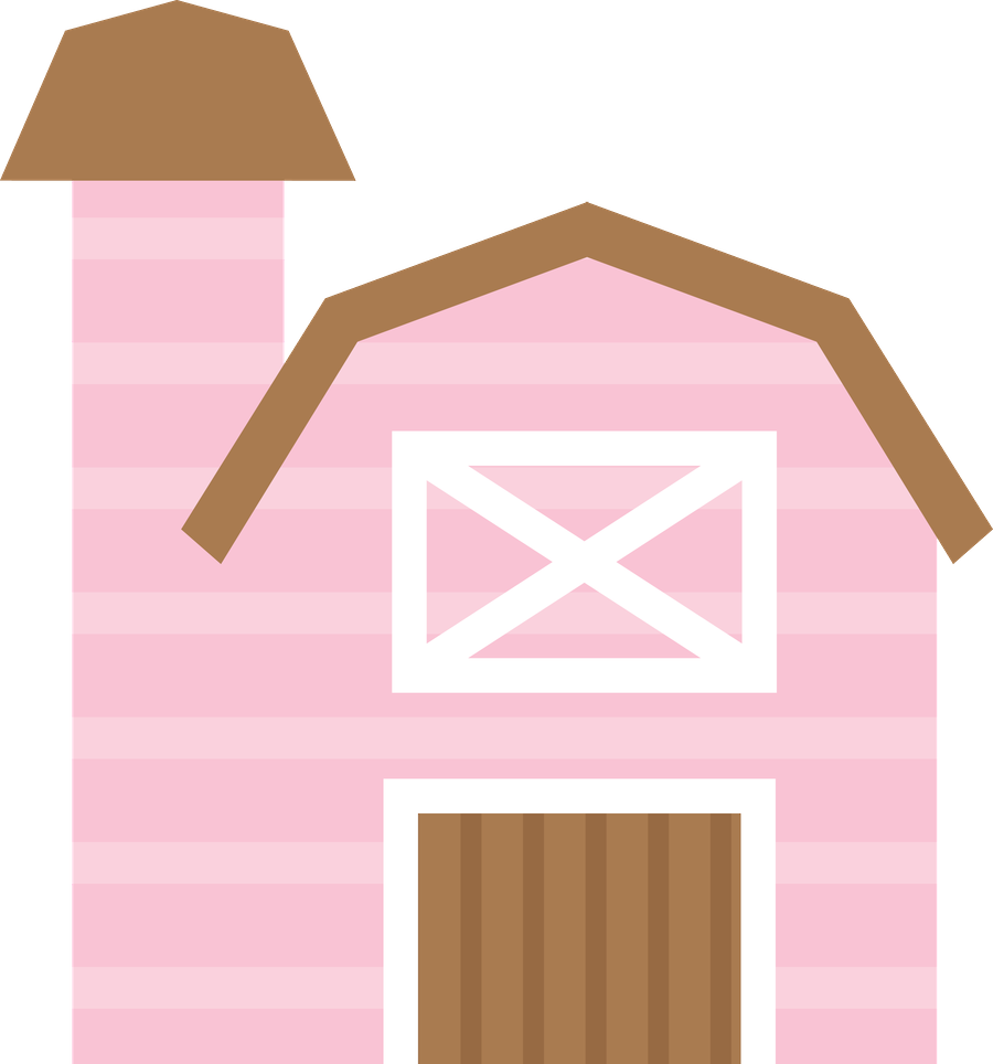 Barn Clipart Pink - Celeiro Fazendinha Rosa Png (900x964), Png Download