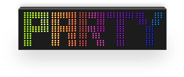 Party Sign Signage Neon Colourful Colorful - 2018 Calendar Black Background (640x340), Png Download