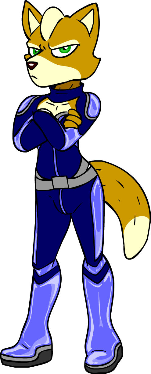 Starfox In Krystal's Outfit - Star Fox Krystal Swap (495x1221), Png Download
