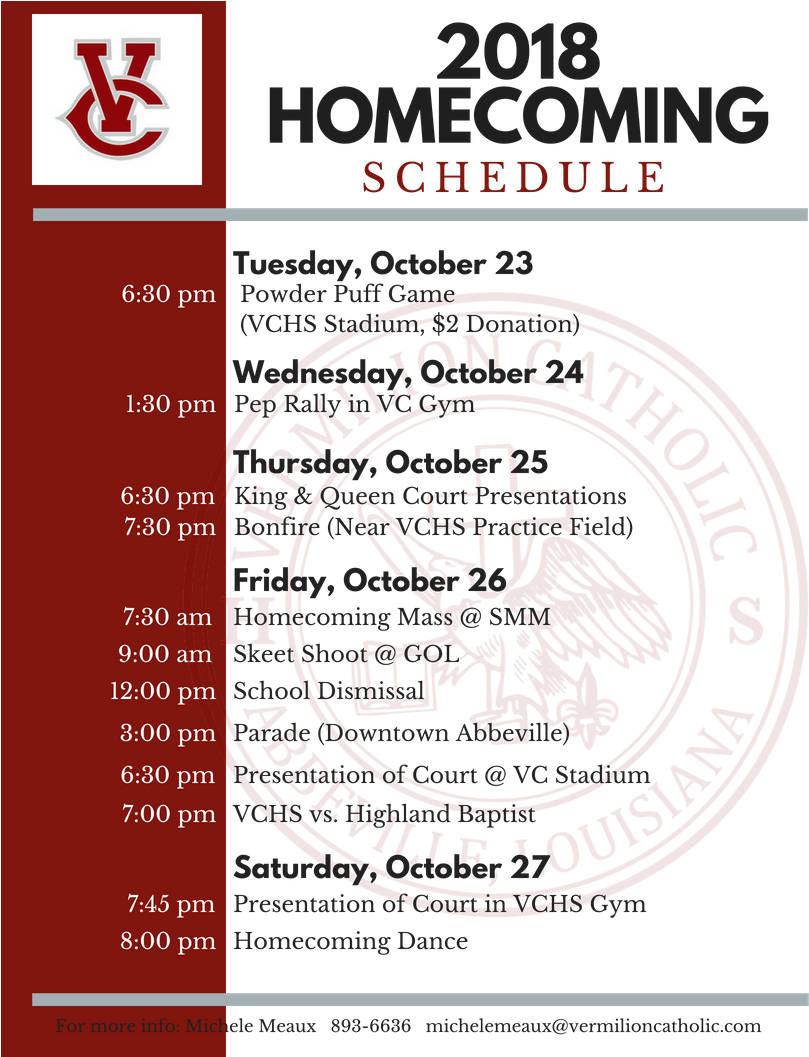 Homecoming - Vermilion Catholic High School (816x1056), Png Download