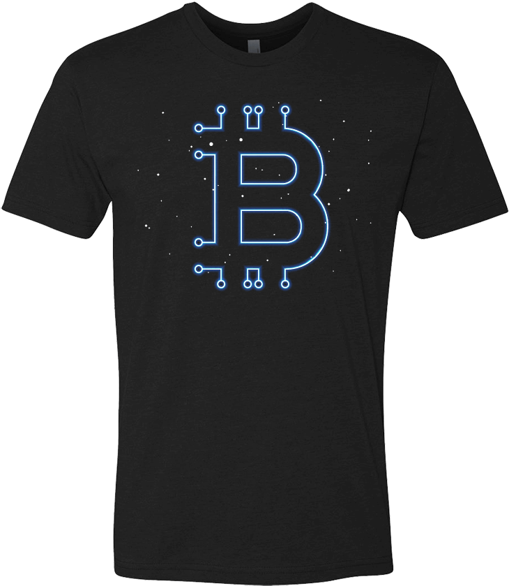 Neon Lights Bitcoin T-shirt - Jim And Pam T Shirt (801x881), Png Download