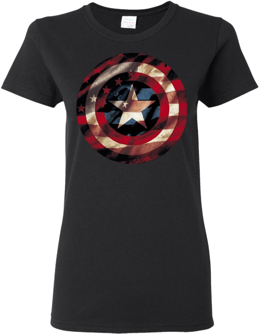 Marvel Captain America Avengers Shield Flag Shirt - Flag Shield Awesome T Shirt/hoodie/tanktop/sweater/mug (1155x1155), Png Download