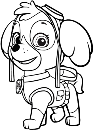 Paw Patrol Skye Coloring Pages - Skye Paw Patrol Colouring (668x458), Png Download