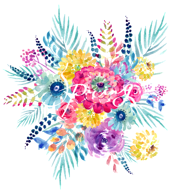 Dazzling Flower Bushes With Transparent Material - Gallery Direct Watercolor Flowers Spring, Framed Paper (650x650), Png Download
