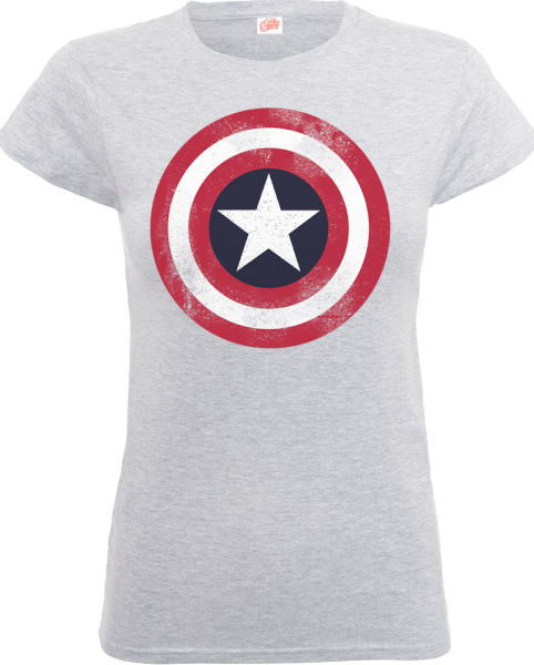 Marvel Avengers Assemble Captain America Distressed - Captain America T Shirt Distressed Shield Official (482x600), Png Download