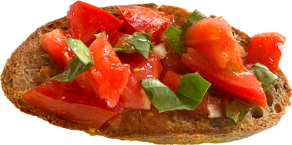 Tomato Basil Bruschetta - Bruschetta Png (1000x502), Png Download