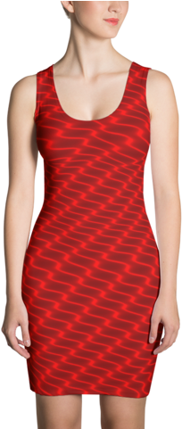 Neon Wavy Lines Red Dress - Themagicannex Dress - Witch In The Moon Sublimation (480x480), Png Download