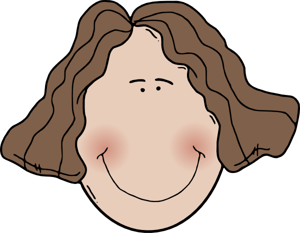 Lady Face With Wavy Hair Clip Art - Wavy Hair Clipart (600x466), Png Download