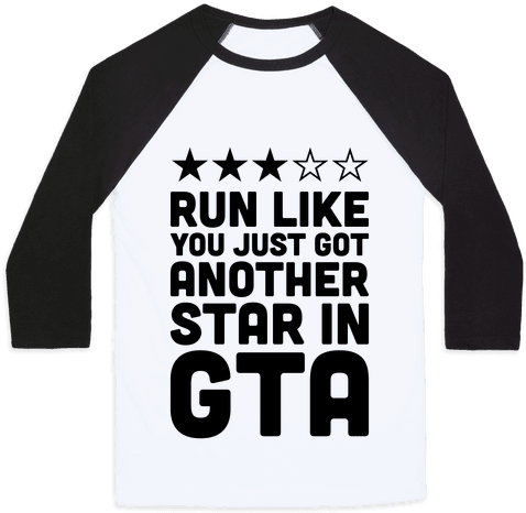 Run Like You Just Got Another Star In Gta Baseball - Anime Is Trash Shirt (484x484), Png Download