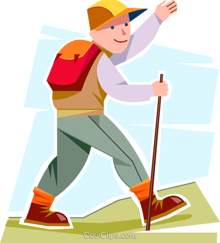 Boy Hiking Royalty Free Vector Clip Art Illustration - Clip Art (436x480), Png Download