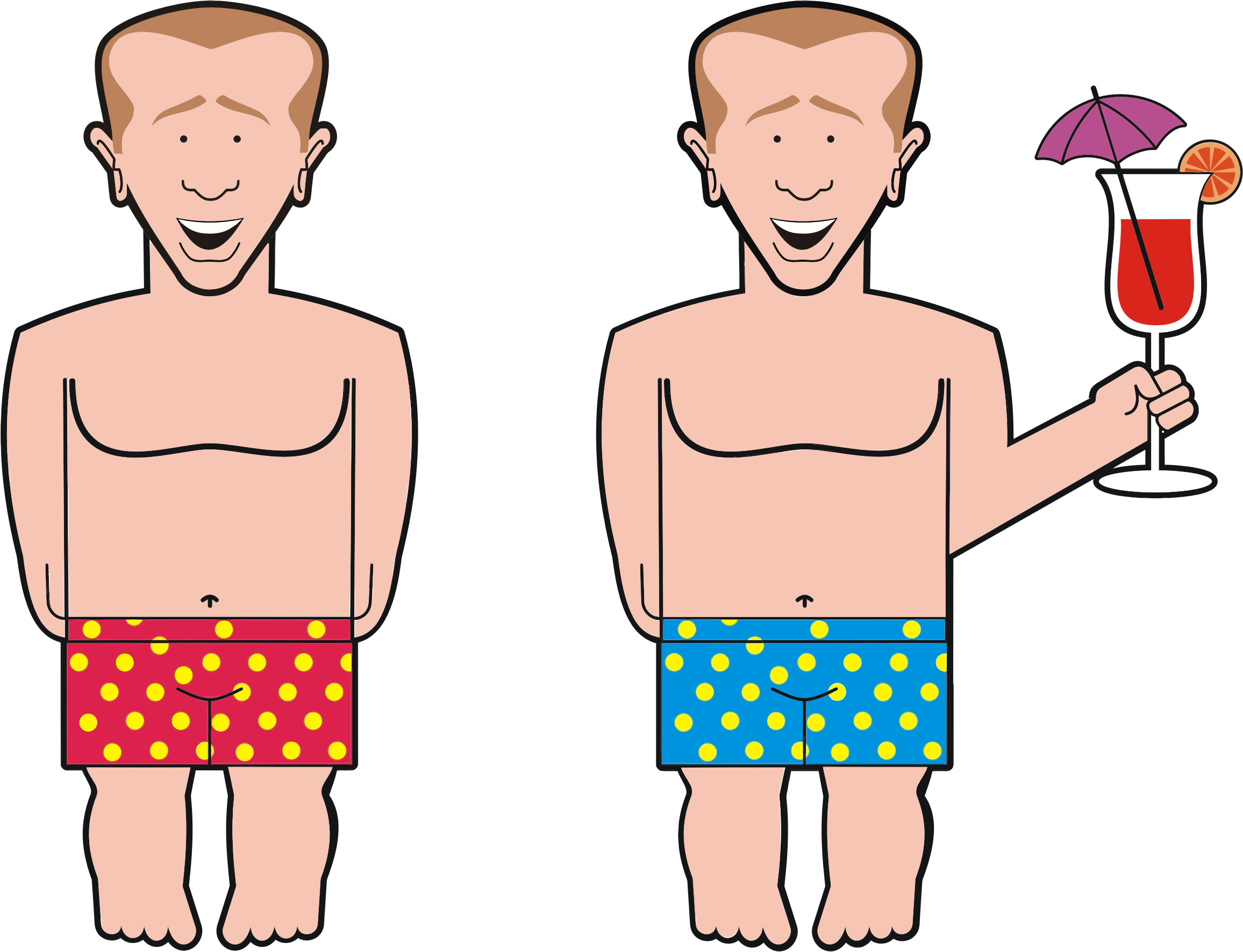 This Free Icons Png Design Of Twins In Bathing Shorts (2312x1771), Png Download