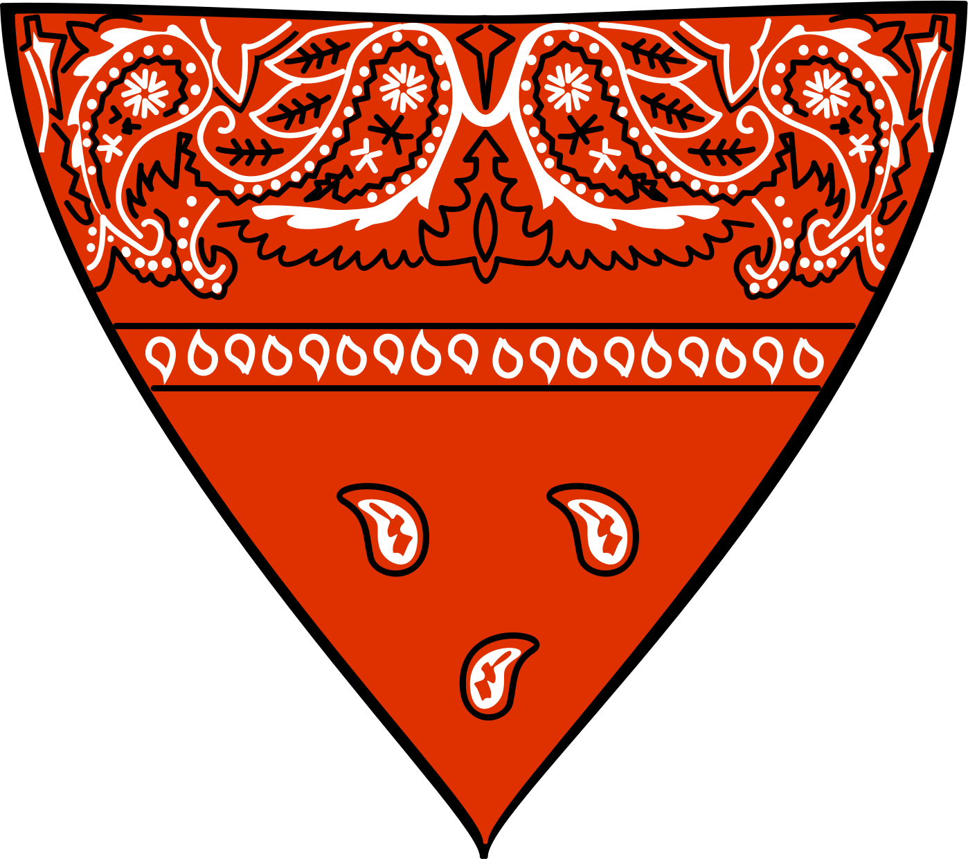 Red Bandana Png Clip Black And White Stock - Red Bandana Clipart (1398x1240), Png Download