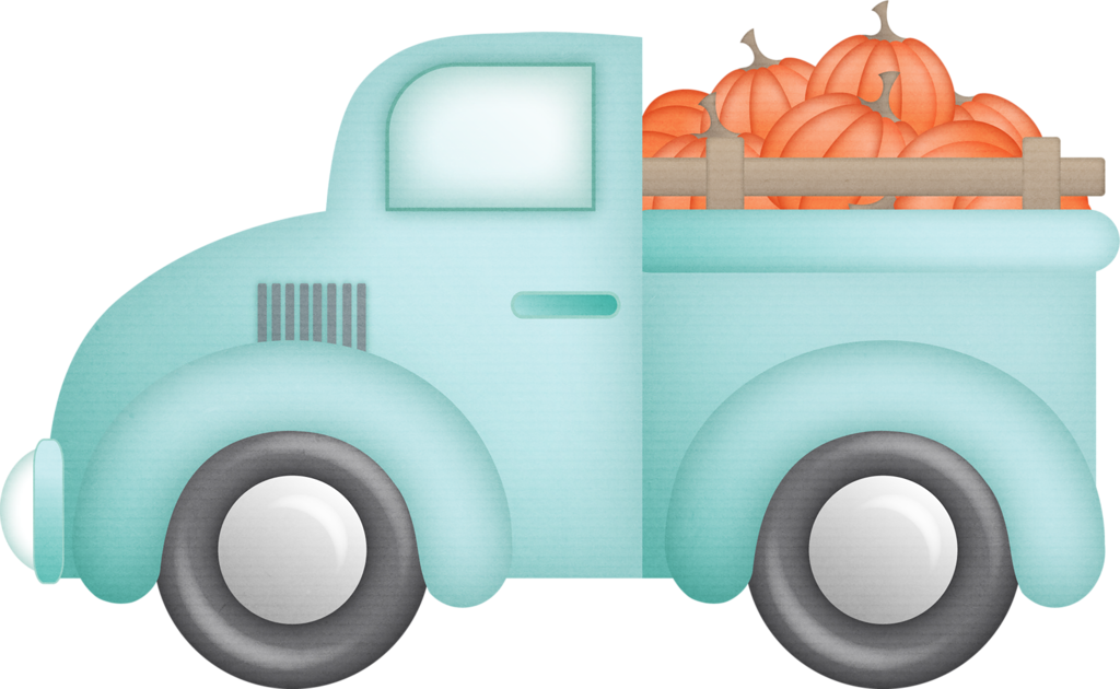 Autumn Love - Truck And Pumpkin Clipart (1024x630), Png Download