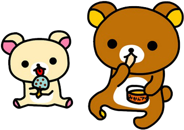 124769 Rilakkuma Rilakkuma Eating - White Rilakkuma Png (432x324), Png Download