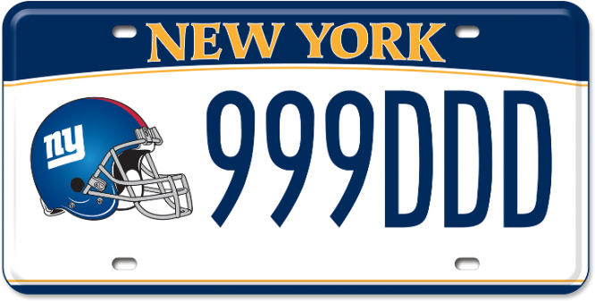 Image Of A Ny Giants Custom Plates - Ny Fop License Plate (665x450), Png Download