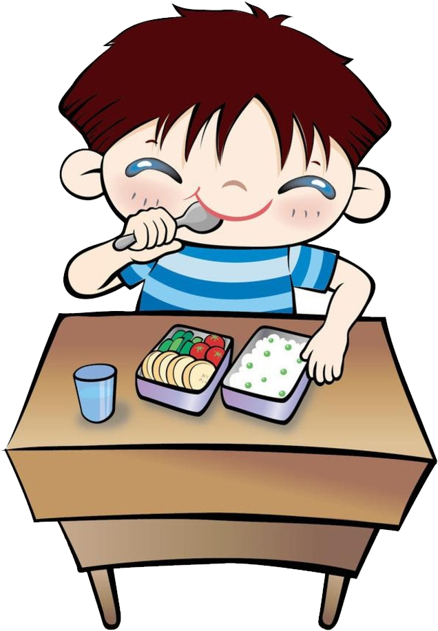 Student Eating Lunch Clip Art - Cartoon Image Of Students Eating Lunch (636x917), Png Download