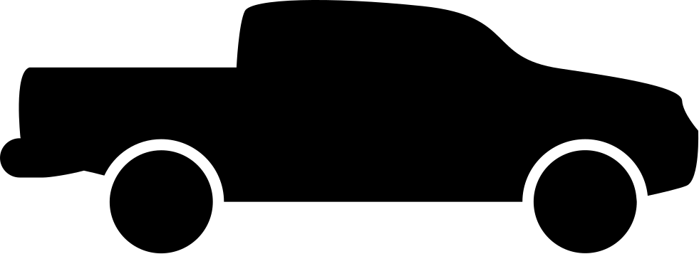 Pick Up Truck Side View Silhouette Svg Png Icon Free - Car (981x357), Png Download