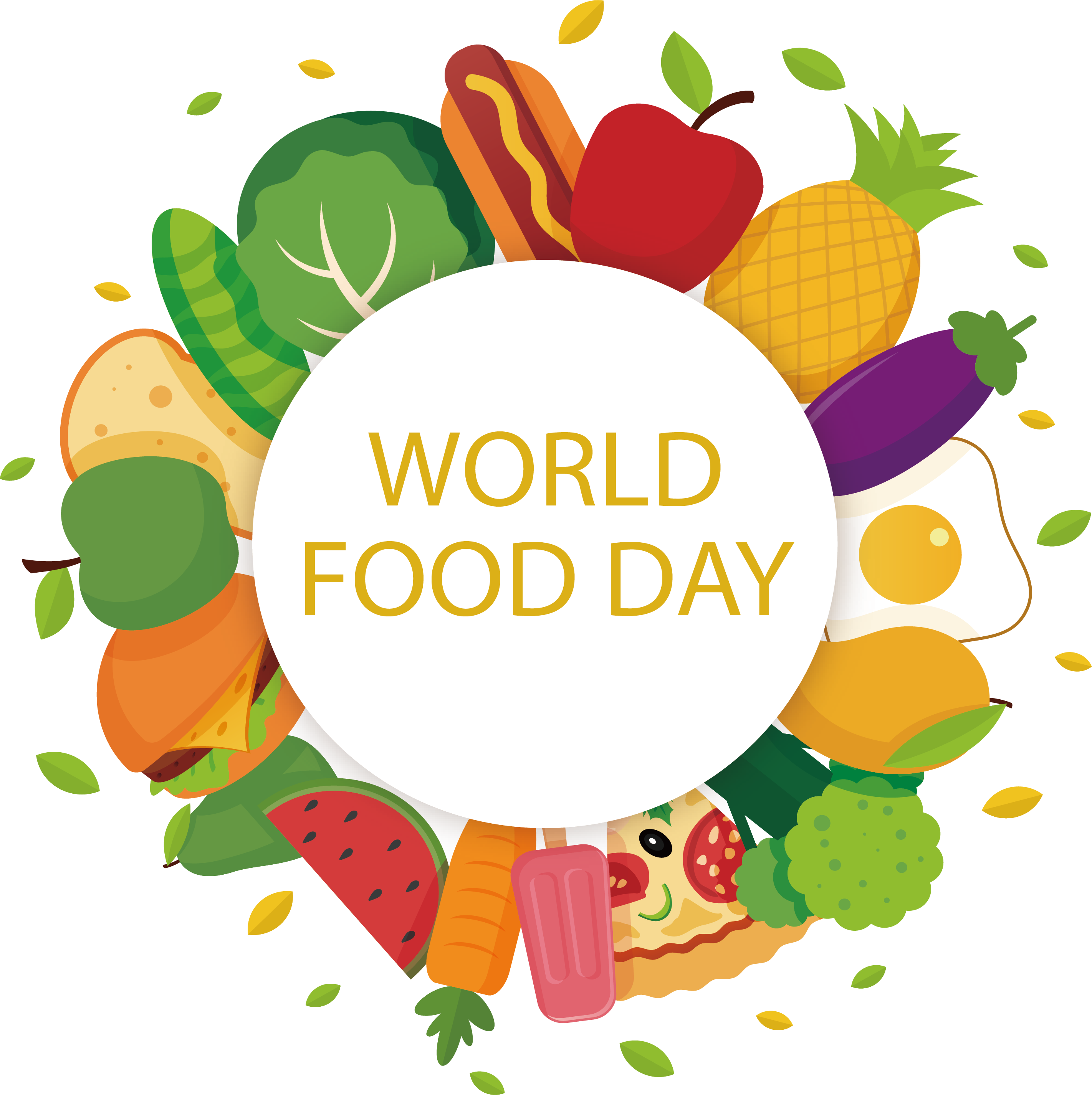 World Food Day Nutrition Cooking Eating - Dibujo Dia Mundial De La Alimentacion (2844x2853), Png Download