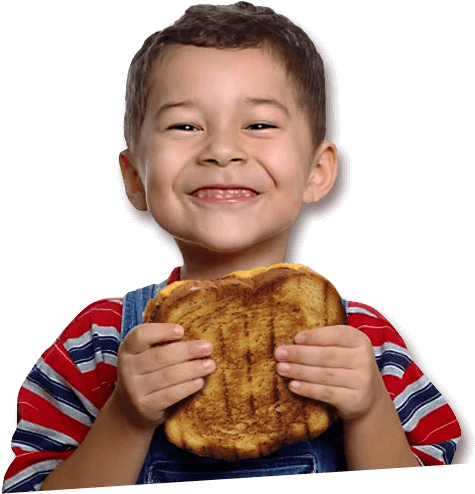 Say Cheese Kid - Eating A Peanut Butter And Jelly Sandwich (481x494), Png Download