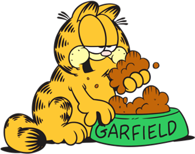 Garfield Eating Something - Garfield Eating (783x600), Png Download