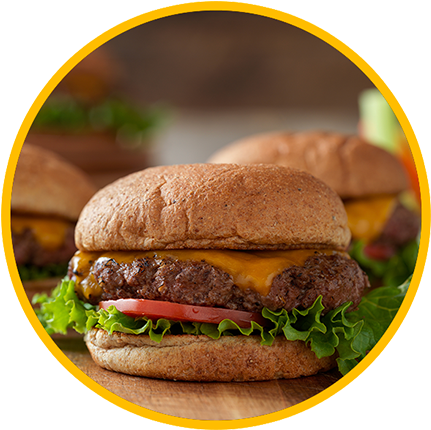 Lean Mean Cheeseburger - Hamburger (438x438), Png Download