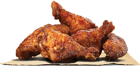 7 Pcs Of Chicken Wings Fried To Perfection Combined - Hot Wings Burger King (500x540), Png Download