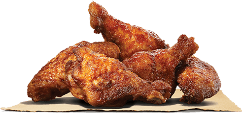 Download 7 Pcs Of Chicken Wings Fried To Perfection Combined Hot Wings Burger King Png Image With No Background Pngkey Com