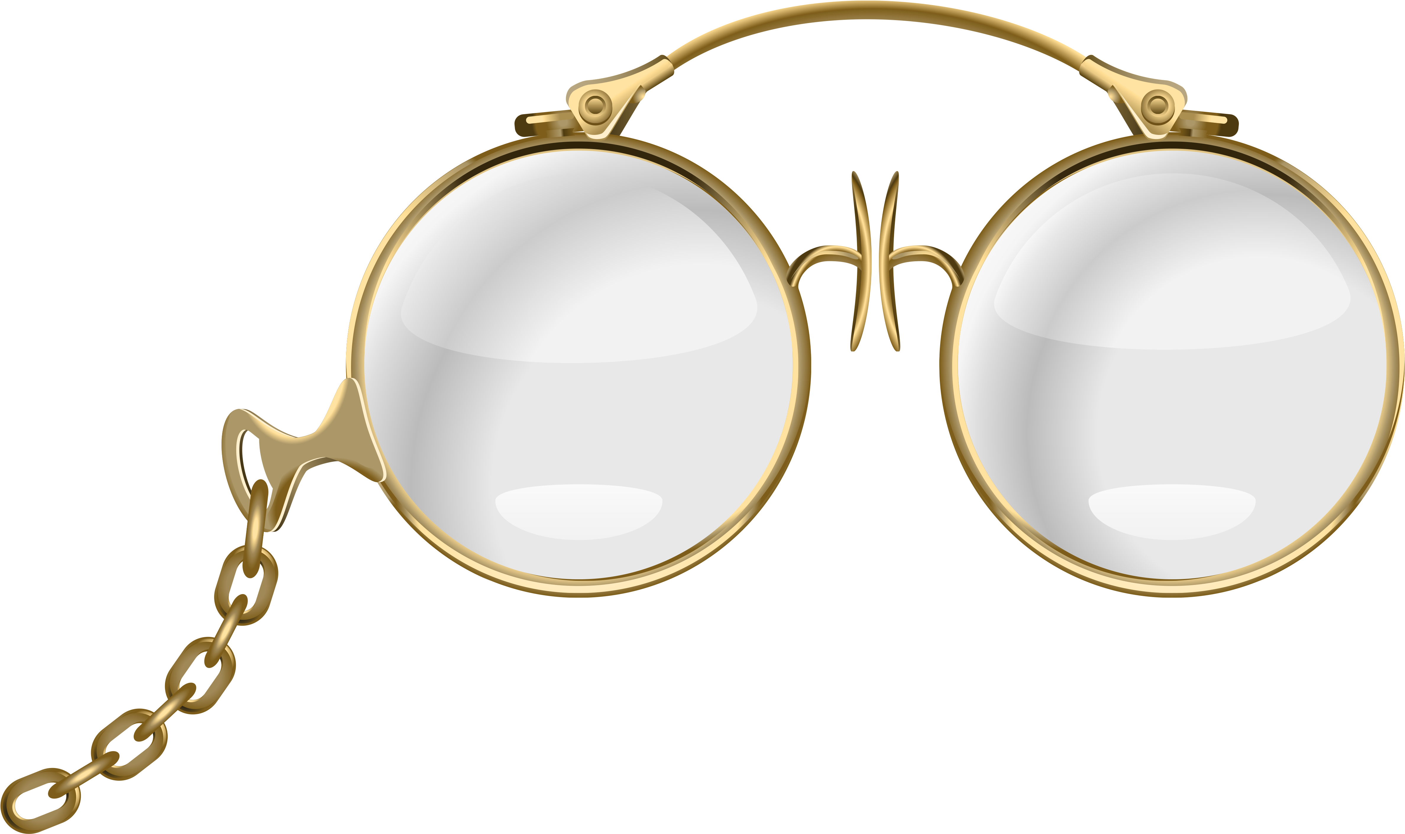 Banner Free Stock Free Clipart Of Eyeglasses - Gold Glasses Clipart (5000x3086), Png Download