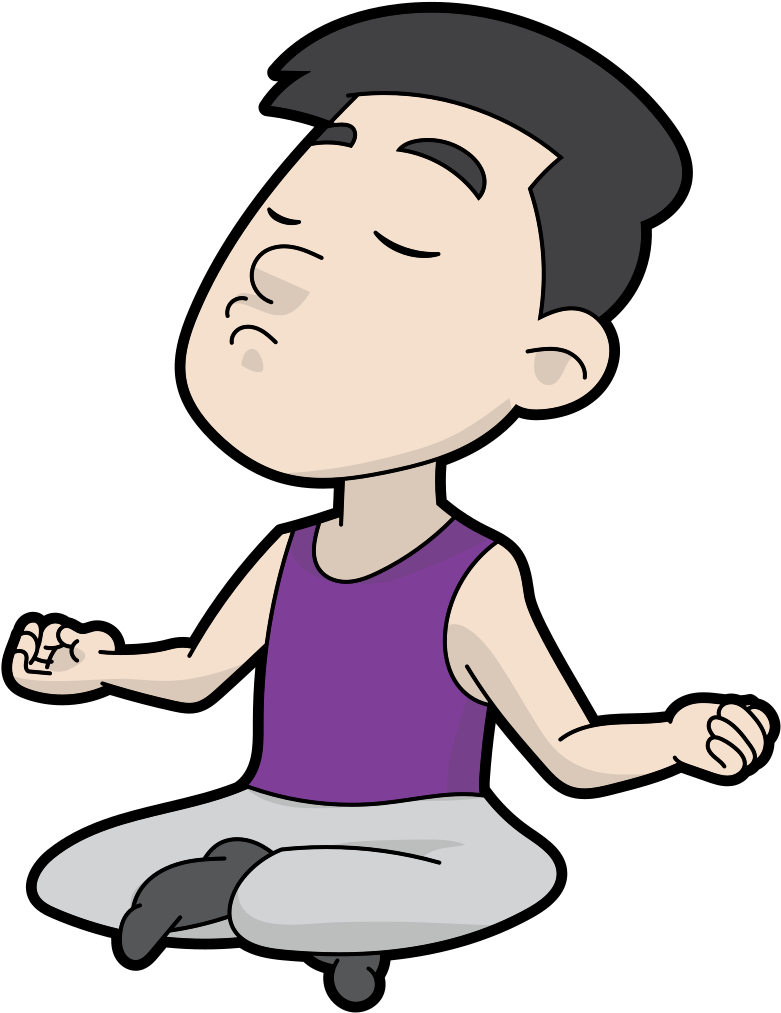 Open - Meditation Cartoon (1000x1210), Png Download