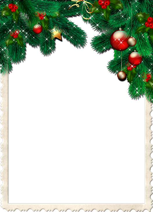 Christmas Frame Transparent - Christmas Frame Transparent Background (525x729), Png Download