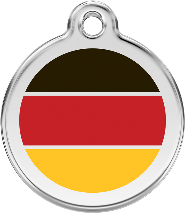 Red Dingo Stainless Steel & Enamel German Flag Dog - Red Dingo German Flag Pet Id Tag - Red (1024x1024), Png Download