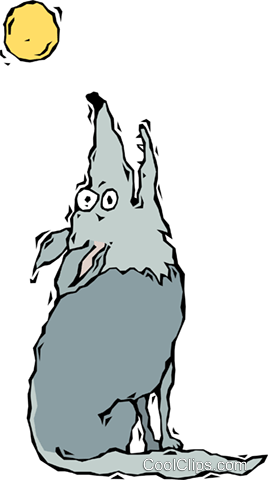 Wolf, Howling At The Moon Royalty Free Vector Clip - Wolf (268x480), Png Download
