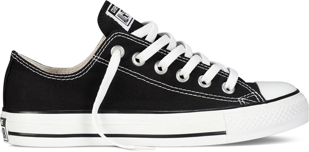 black low cut converse