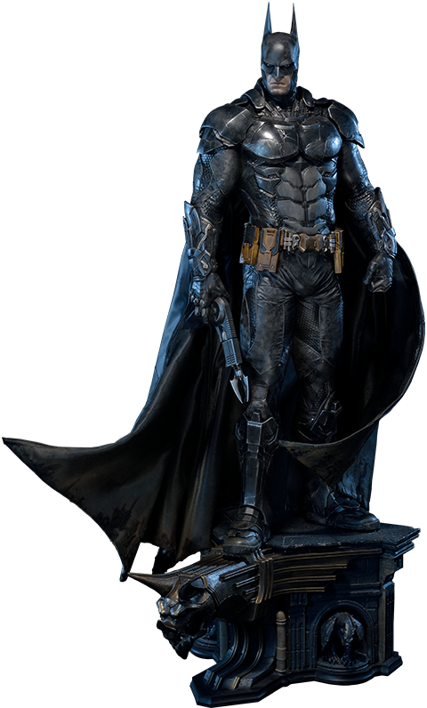 Batman Battle Damage Version Statue - Batman: Arkham (480x796), Png Download