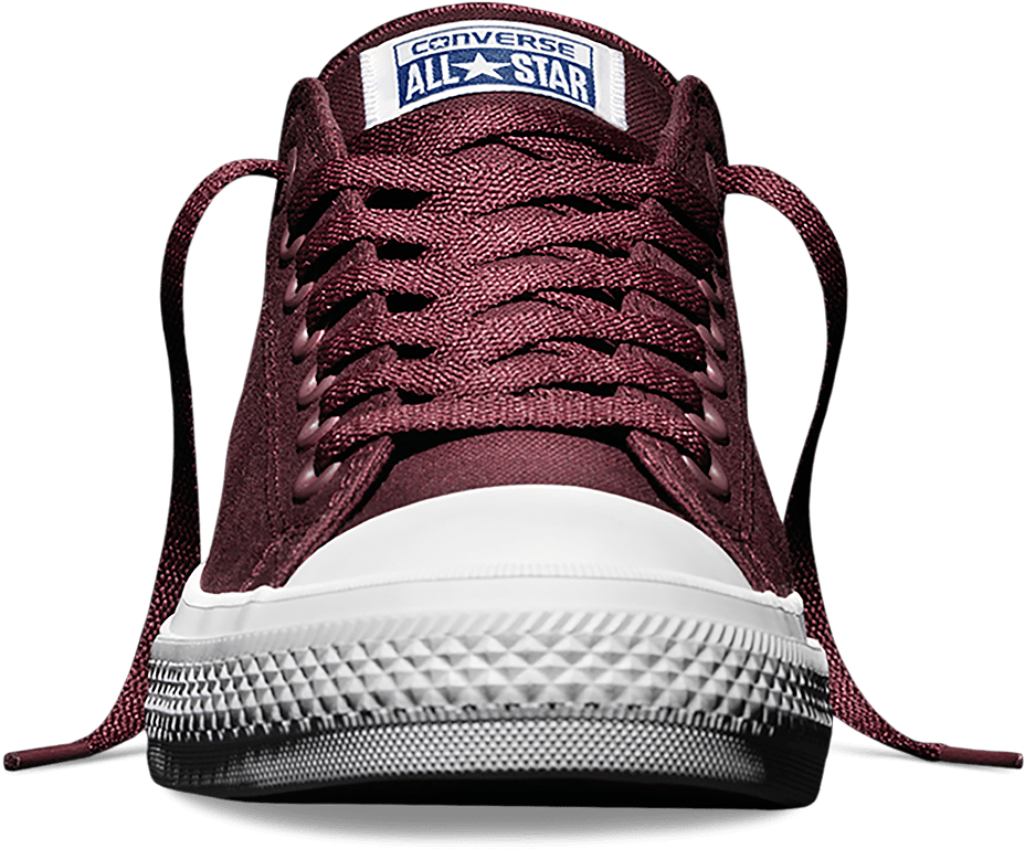 Converse Chuck Taylor All Star Ii Low 'bordeaux' - Sneaker Front View Png (1000x788), Png Download