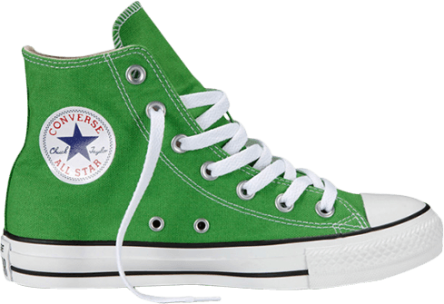 converse chuck taylor all star hi plimsolls in green