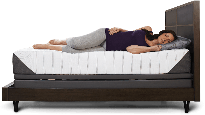 Better Bed, Better Sleep - Sleeping On Bed Side View (759x405), Png Download