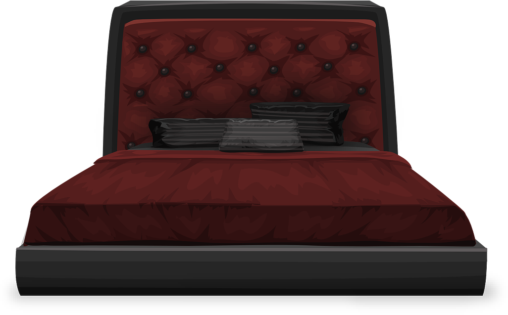 Bed Furniture Bedroom Sleep Sleeping Pillo - Bed (574x340), Png Download