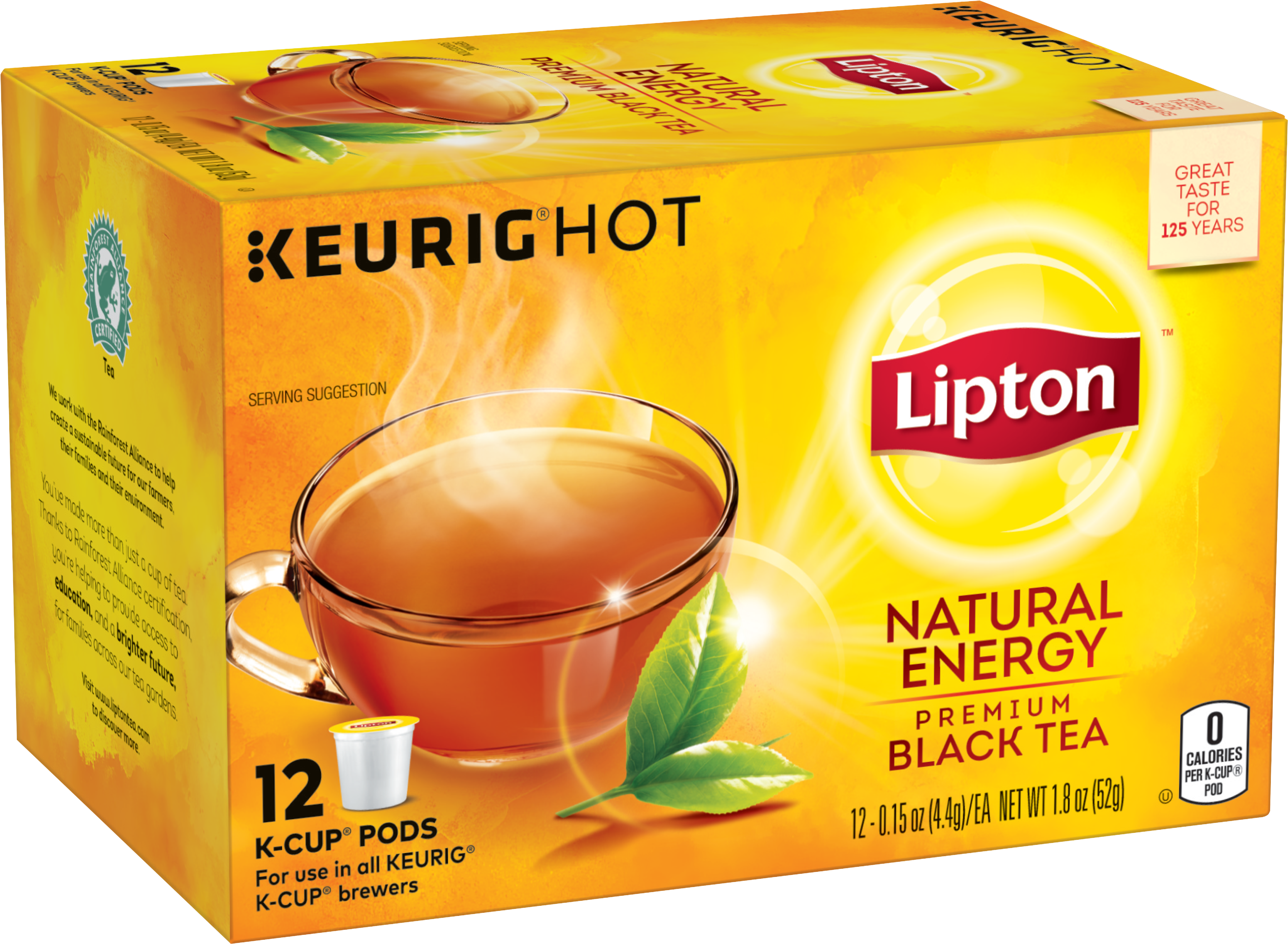 Lipton Premium Black Tea K Cups, Natural Energy 12 (5000x5000), Png Download