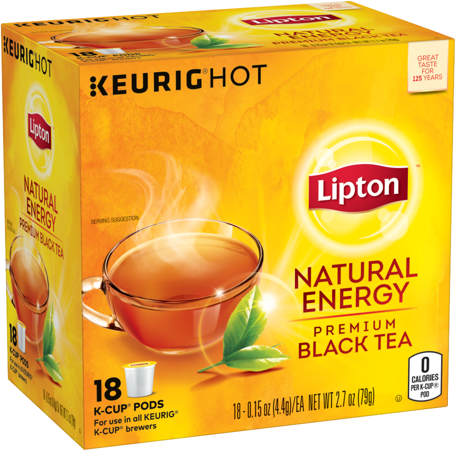 Lipton Natural Energy Premium Black Tea, 40 Count (985x985), Png Download