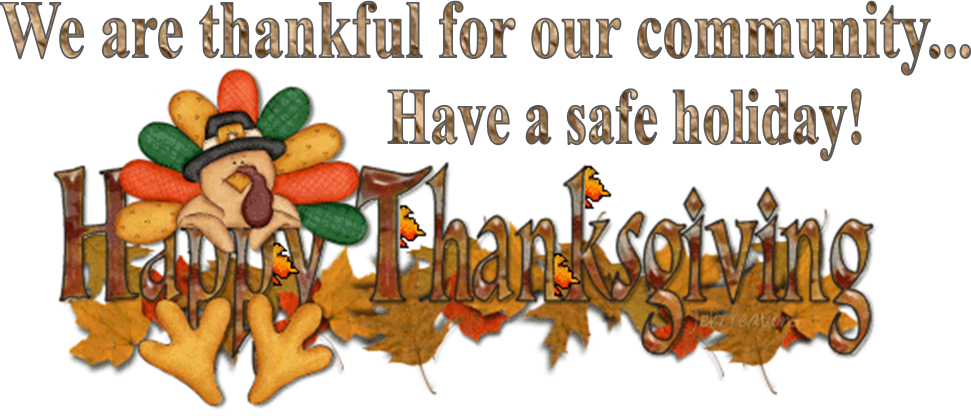 2015 Thanksgiving Slider - Happy Thanksgiving Fire Dept (971x416), Png Download