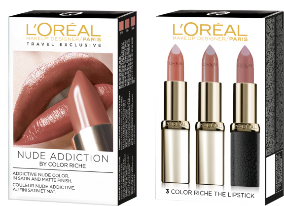 L'oreal L'oréal Paris Trio Color Riche Set Nude Addiction - L'oreal Lipstick Color Riche 630 (600x447), Png Download