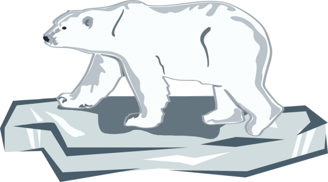 Clipart Transparent Stock Day - Polar Bear On Ice Clipart (640x356), Png Download