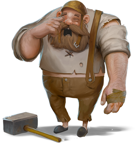 War Of Mercenaries Builder-sad - Figurine (584x600), Png Download