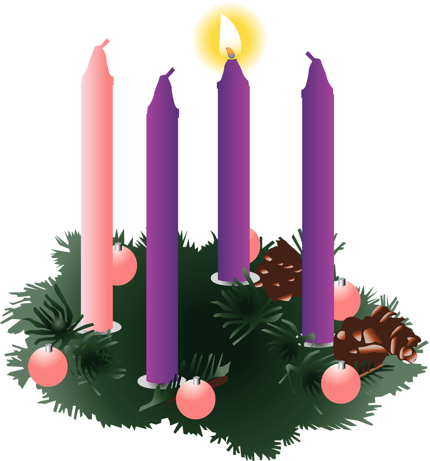 Clip Library Stock Four Purple Candles One Lit St James - Advent Candles Clipart (1493x1600), Png Download
