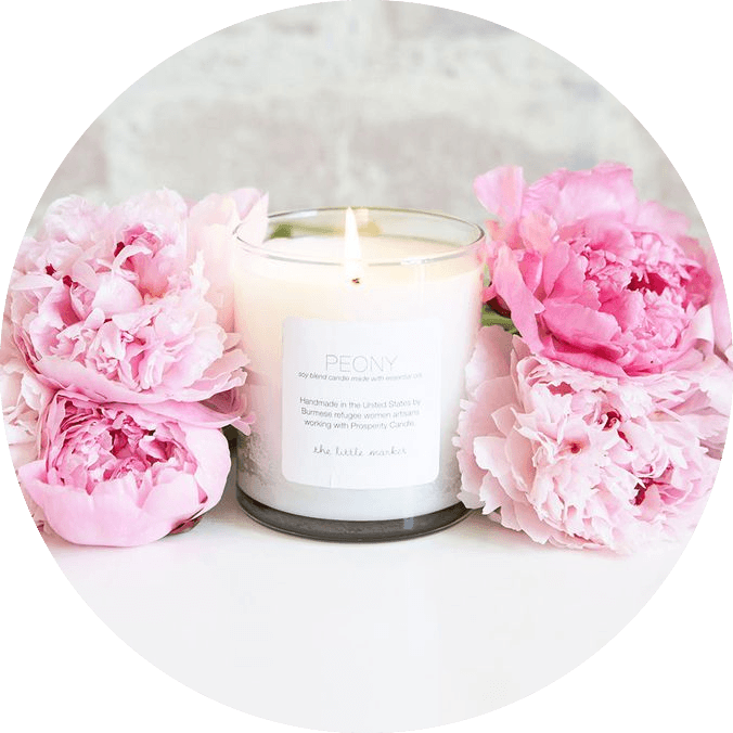 Makeup School La Scented Candles - Peonies And Candles (676x676), Png Download