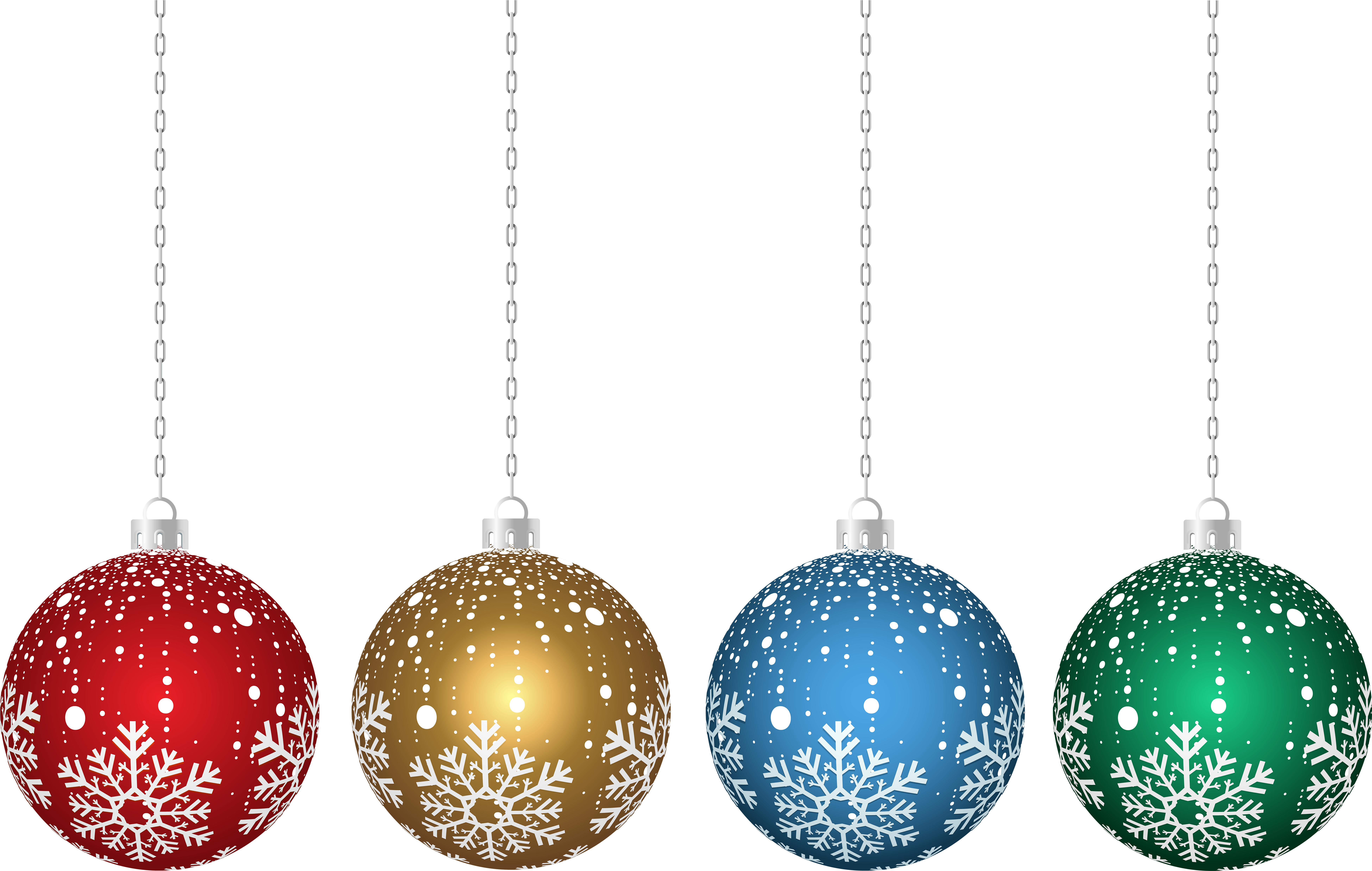 Transparent Hanging Christmas Ornaments Png - Transparent Christmas Clipart Ornaments Png (8000x5006), Png Download