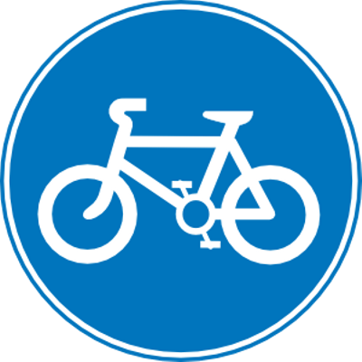 Bicycle Path Traffic Sign - Bicycle Sign Png (400x400), Png Download