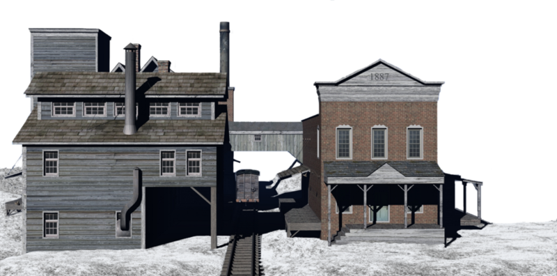 Western Mill Buildings Png By - Western Png (800x396), Png Download