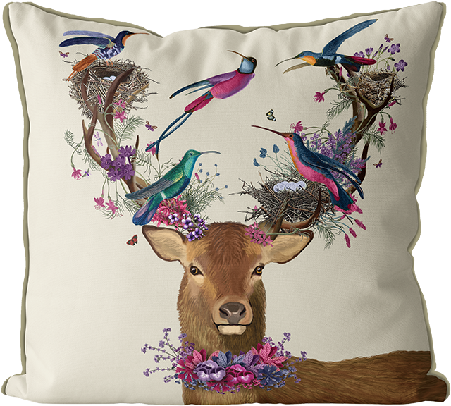 Deer Bird Keeper/trop Bird Pillow Cover - Bird (800x800), Png Download